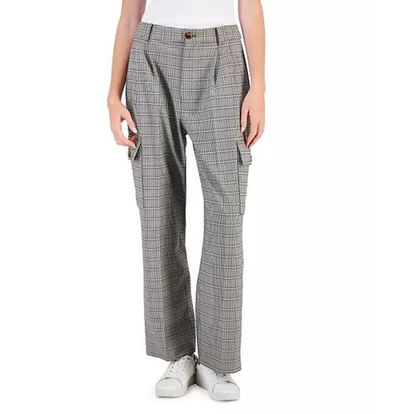 Tommy Hilfiger Women's Houndstooth Ankle Cargo Pants Size 16 - Picture 3 of 6